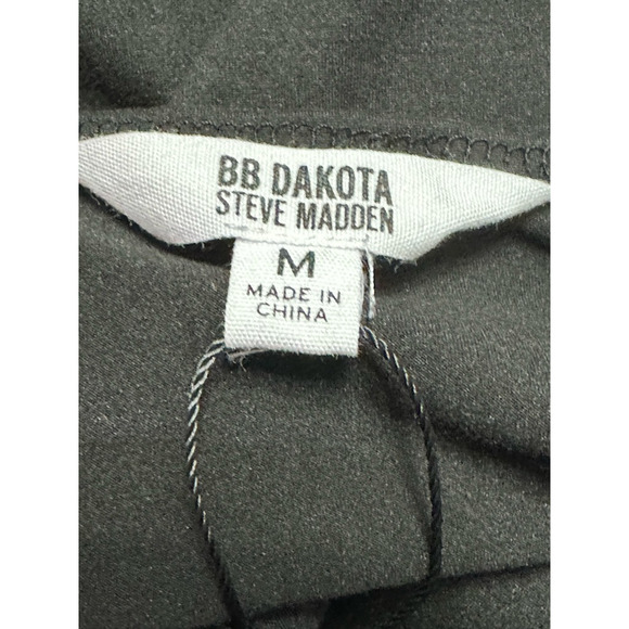 BB Dakota Womens Slip Dress Black Stretch Mini V Neck Chain Strap Sexy M New - Picture 7 of 8